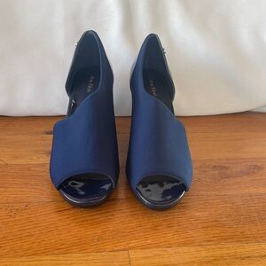 Calvin Klein Blue Espadrille Wedge Sandals Womens 7.5 Open Toe